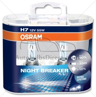 Лампы H7 12V55W+100% OSRAM Night Breaker SILVER  (2шт)