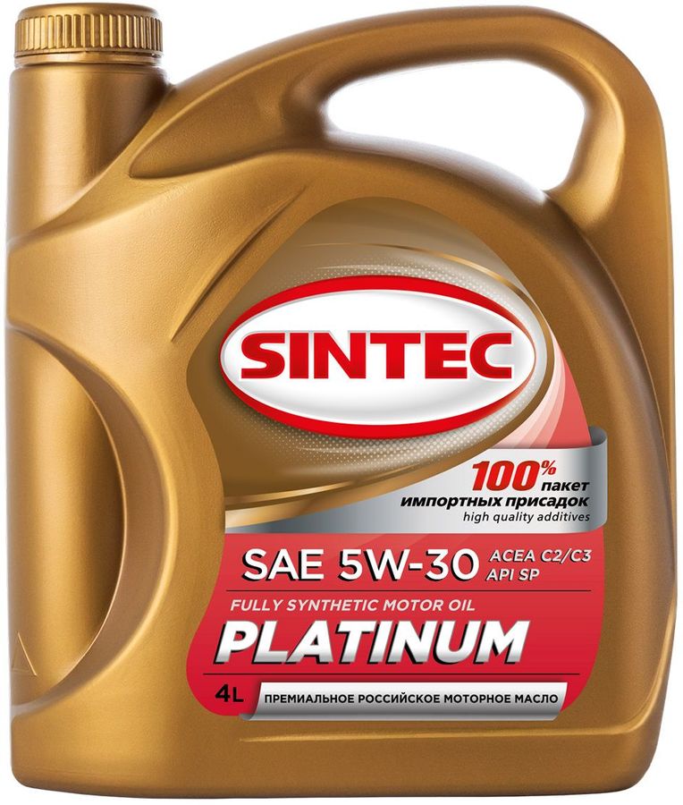 Масло Sintec Platinum 7000 5W30 Api SP Acea С2/С3 синт.4л.