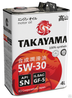 Масло TAKAYAMA Adaptec 5W30 Api SN Ilsac GF-5/GF-6A синт.4л.металл