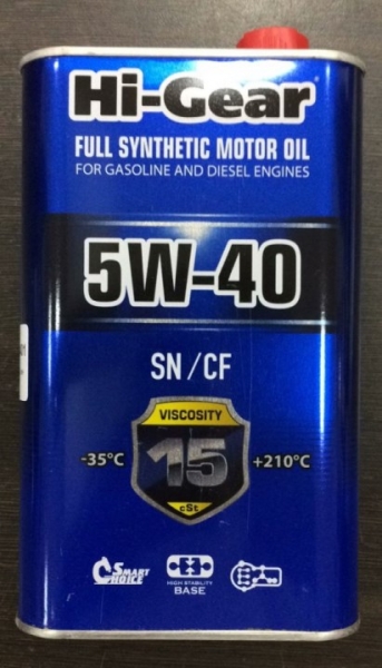 Масло Hi-Gear 5W40 SN/CF синт. 1л