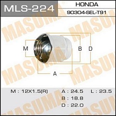 Гайка колеса Honda CRV(B20B3)12*1.5/MLS224/MASUMA