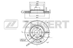 Диск тормозной для Peugeot 107/передний/BS5415/ZEKKERT