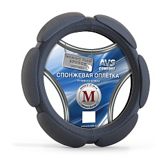 Оплетка на руль AVS SP526M-B черная 37*39см