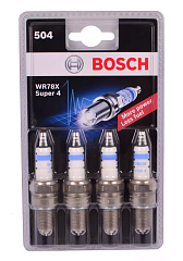 Свечи зажигания BOSCH SUPER4 WR78X 8кл.инж.(504)