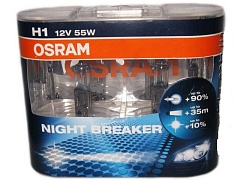 Лампы H1 12V55W+110% OSRAM Night Breaker (2шт)