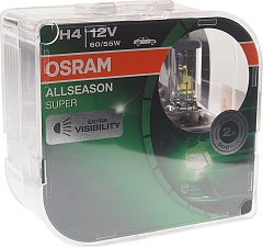 Лампы H4 12V60/55W OSRAM ALLSEASON Super +30% (64193ALS)