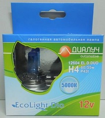 Лампы H4 12V60/55W Диалуч Ecolight Duo 5000K (2шт)
