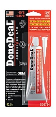 Герметик прокладка DoneDeal силиконовый красный 42.5гр.(DD6724)