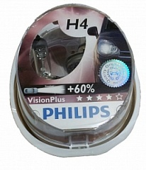 Лампы H4 12V60/55W+60% PHILIPS Vision Plus (2шт)